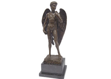 Statues adaptées aux besoins du client fabriquées à la main d'ange d'antiquité de taille de sculpture en fonte de jardin