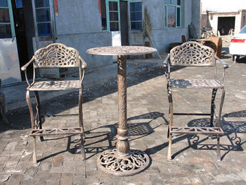 Tableau unique de jardin de fonte de fer travaillé en métal et 2 chaises qui respecte l'environnement
