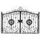 Porte de décor de fonte d'entrée de sécurité/portes ornementales en partie double en métal